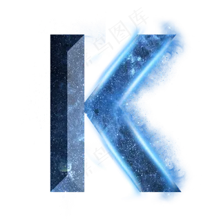 炫酷蓝色星空星辰字母K