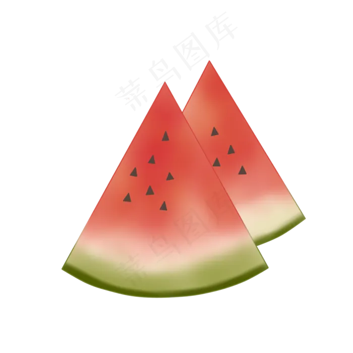 两块切开的西瓜水果(2000X2000(DPI:299))psd模版下载