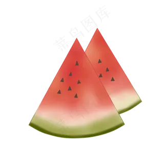 两块切开的西瓜水果