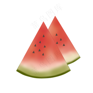 两块切开的西瓜水果
