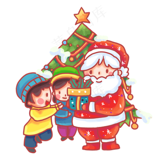 圣诞节送礼物的圣诞老人,免抠元素