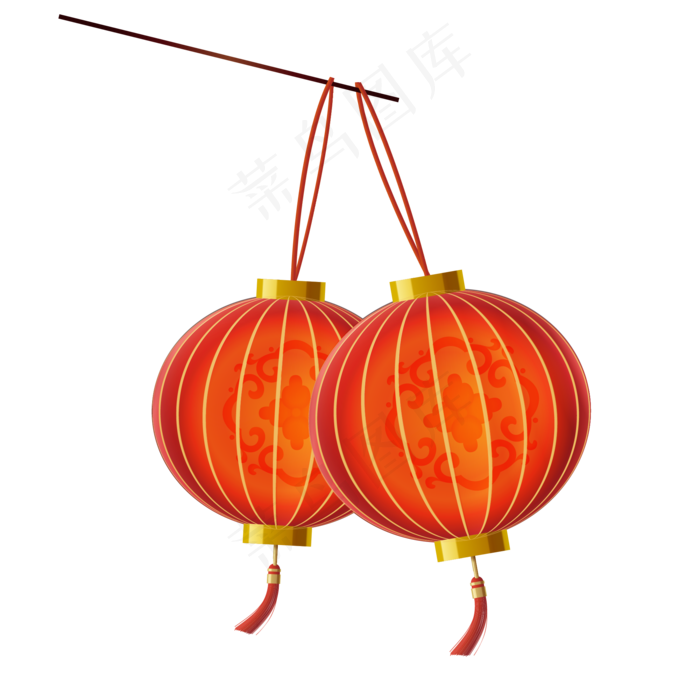 2019新年中国风灯笼设计,免抠元素
