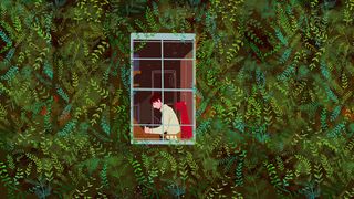 春季风景绿色植物男孩