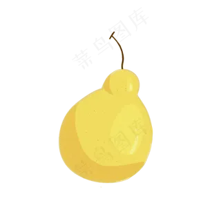 水果手绘卡通小物件梨子矢量图
