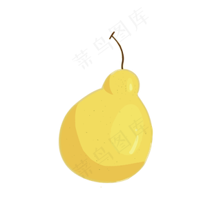 水果手绘卡通小物件梨子矢量图