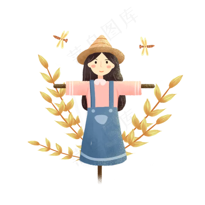 芒种稻草人素材(2000X2000(DPI:300))psd模版下载