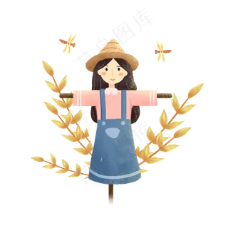 芒种稻草人素材