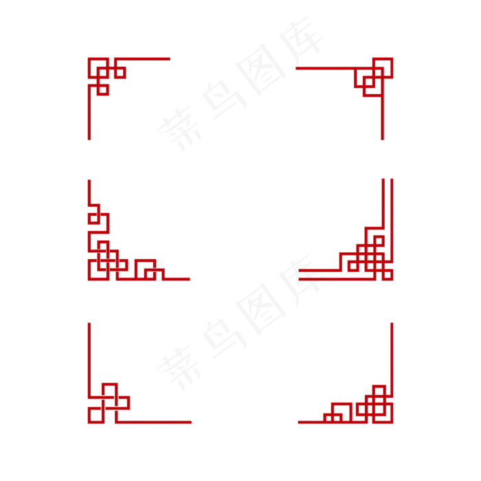 矢量中式古典边框边角,免抠元素(2000*2000px 300 dpi )ai矢量模版下载