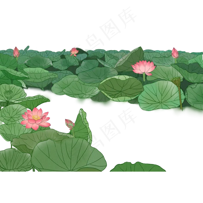 绿色荷塘(2000X2000(DPI:300))psd模版下载