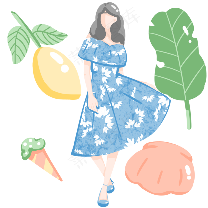 夏季柠檬水果(2000X2000(DPI:300))psd模版下载