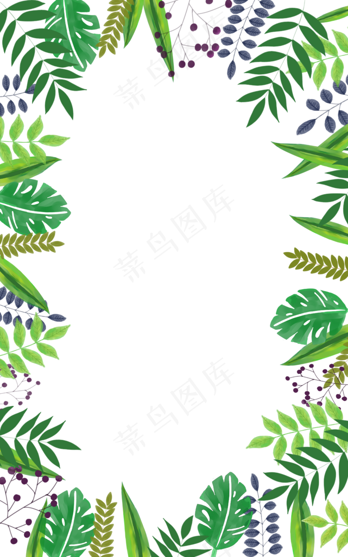 夏日装饰边框绿叶