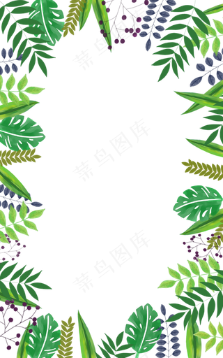 夏日装饰边框绿叶