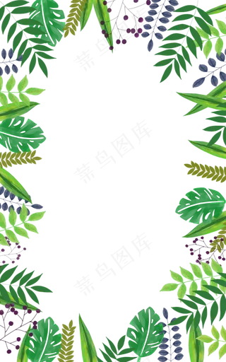 夏日装饰边框绿叶