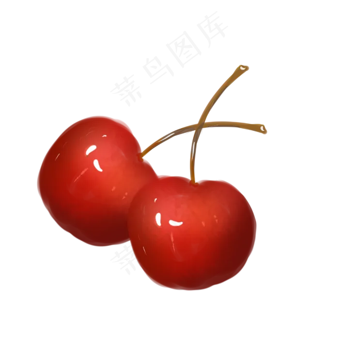 新鲜的樱桃手绘装饰(3000X3000(DPI:300))psd模版下载