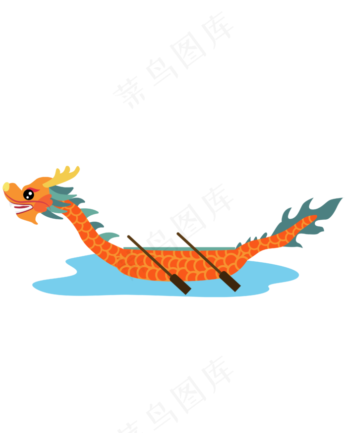 矢量免扣卡通赛龙舟