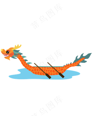 矢量免扣卡通赛龙舟