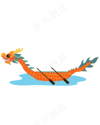 矢量免扣卡通赛龙舟