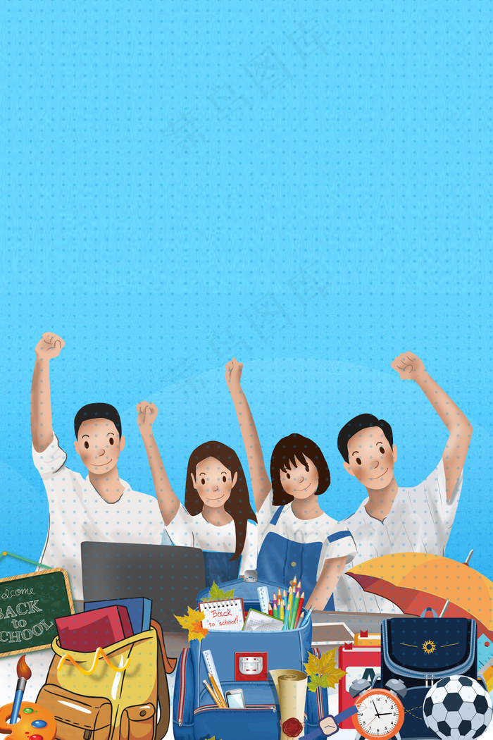 简单学生振臂高考主题(3545*5315px 	      )psd模版下载