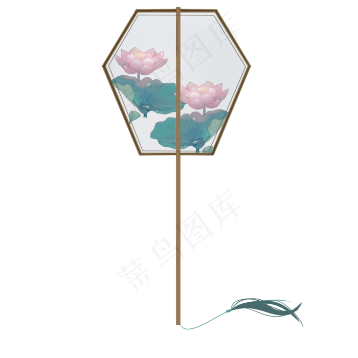 古风荷花莲花扇子
