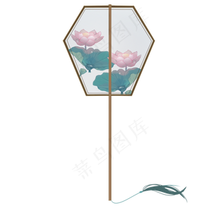 古风荷花莲花扇子