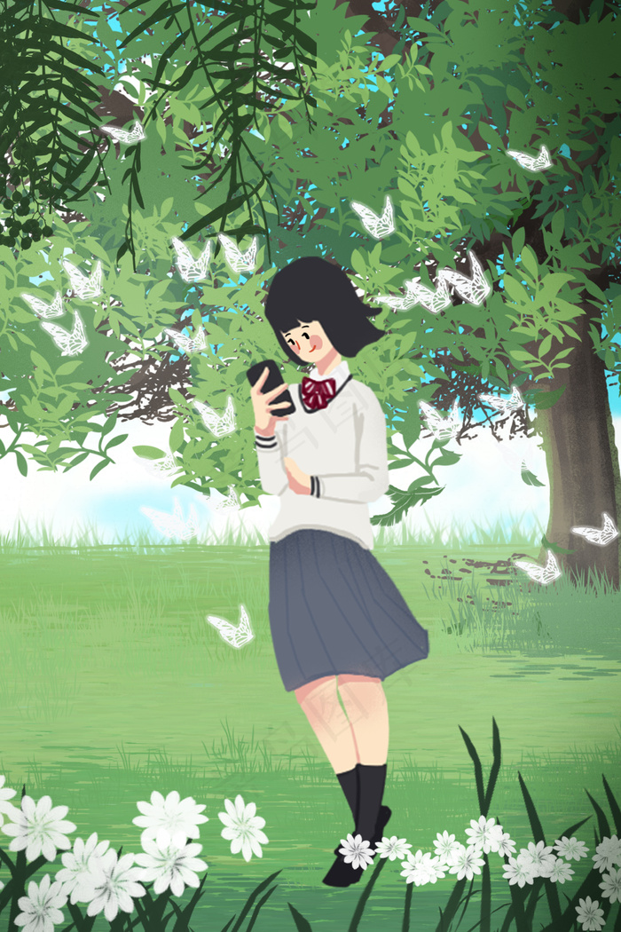 夏天旅游唯美森林