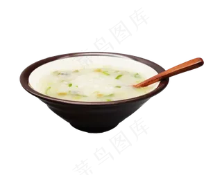 黑色碗大米粥,免抠元素