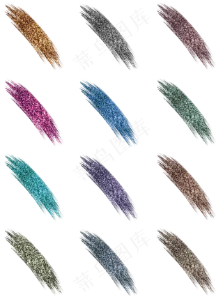 12个金粉笔刷,免抠元素