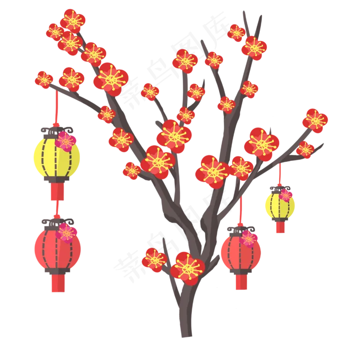 中国风灯笼装饰,免抠元素(3000X3000(DPI:300))psd模版下载