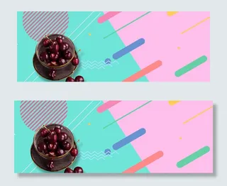 天猫食品保鲜盒简约时尚彩色banner