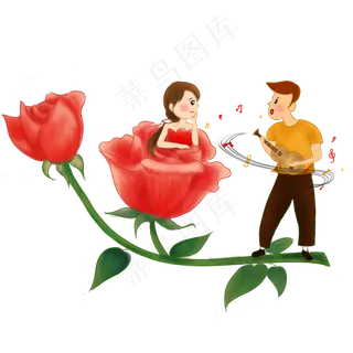 浪漫情人节玫瑰花丛