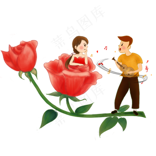 浪漫情人节玫瑰花丛