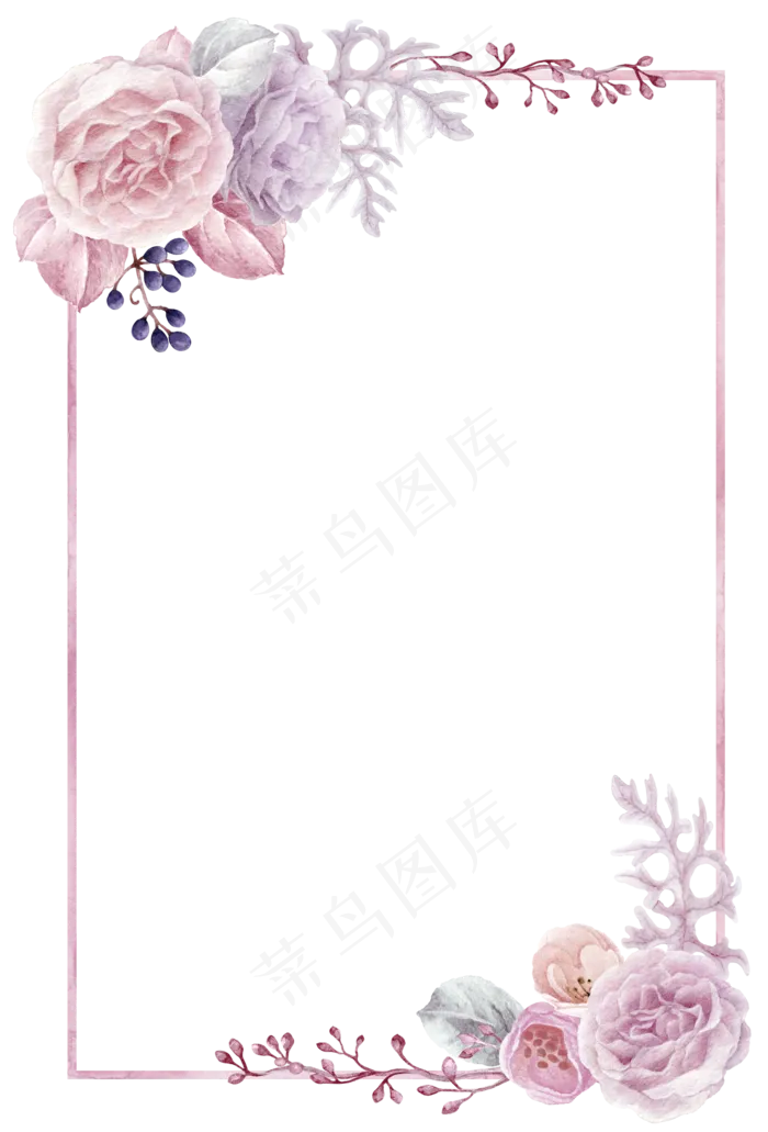 手绘花卉花朵边框设计,免抠元素(2070*3048px)