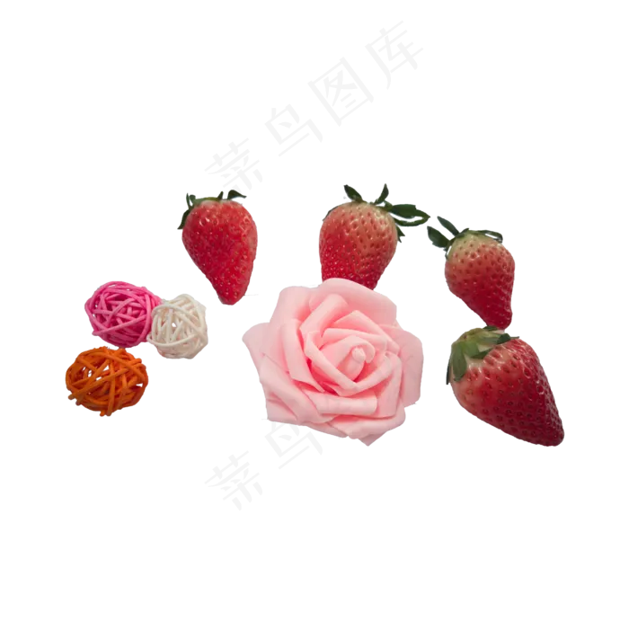 草莓花朵玩具实拍免抠