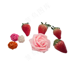草莓花朵玩具实拍免抠