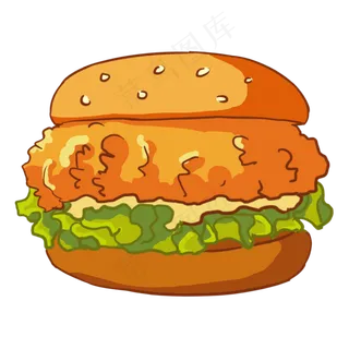 炸鸡腿元旦汉堡套餐,免抠元素