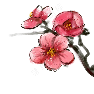 古风水墨梅花花朵