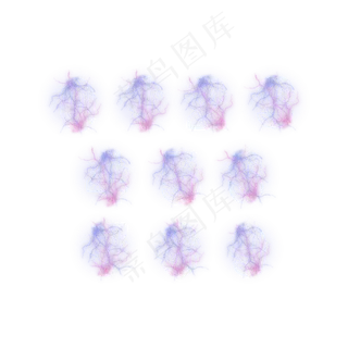 炫酷闪电蓝色紫色数字合集