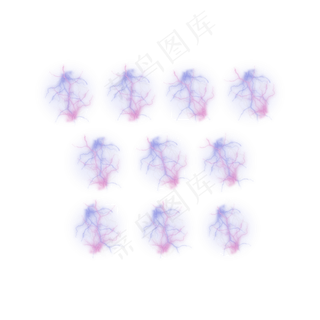 炫酷闪电蓝色紫色数字合集