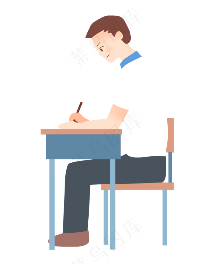 做考卷男学生