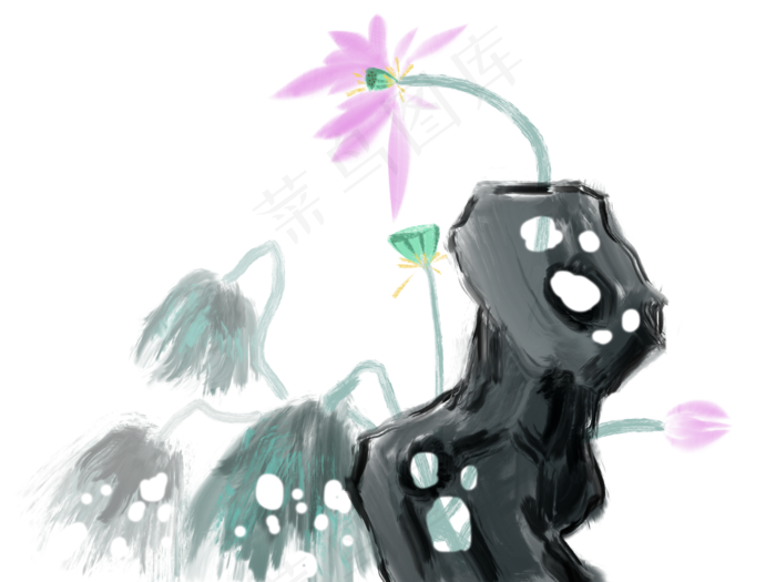 水墨荷花莲花