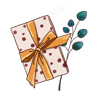 手绘文艺礼盒PNG免抠素材