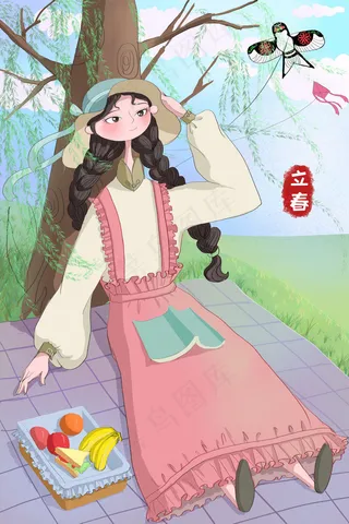 立春春游外出野炊唯美景色