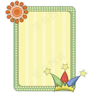 小太阳小丑帽框框,免抠元素