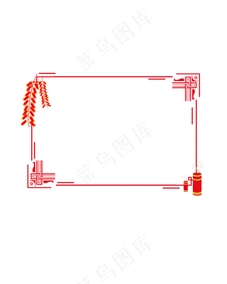 矢量手绘中国风边框