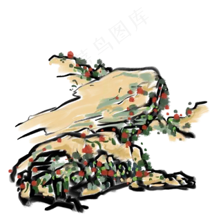 创意青山免抠插图