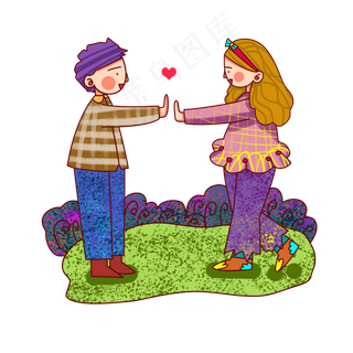 通风格春日情侣烂漫踏青出游