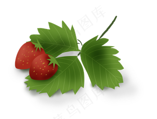 手绘夏季水果草莓