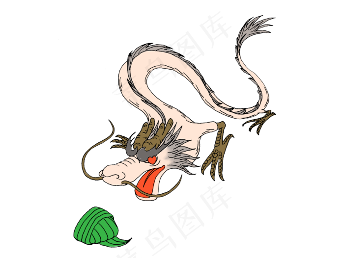 端午节爱粽子的白龙(2953X2220(DPI:300))psd模版下载