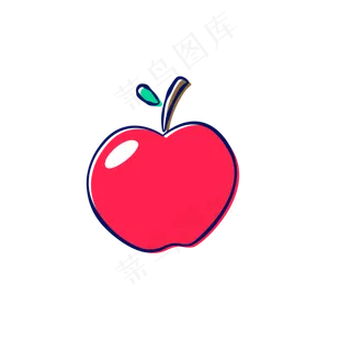 夏天卡通苹果清凉矢量图,免抠元素