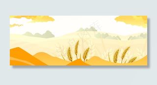 小清新芒种田野丰收banner